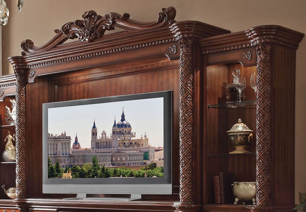 Vendome Cherry Finish Entertainment Center,Vendome Traditional TV Stand,Vendome Wall Unit Entertainment Center