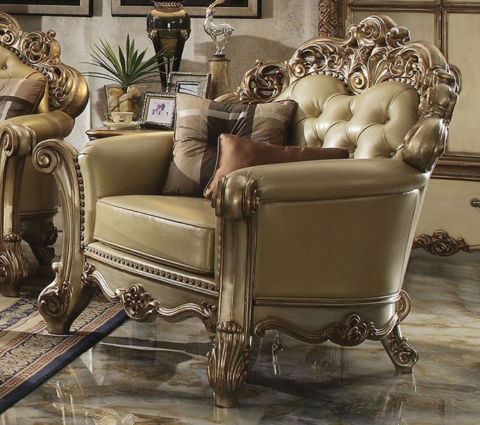 Vendome Patina Gold Leather Chair,Vendome Patina Gold Leather Sofa Collection