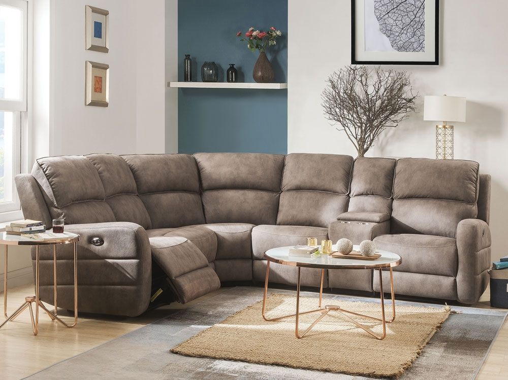 Vera Mocha Fabric Power Recliner Sectional