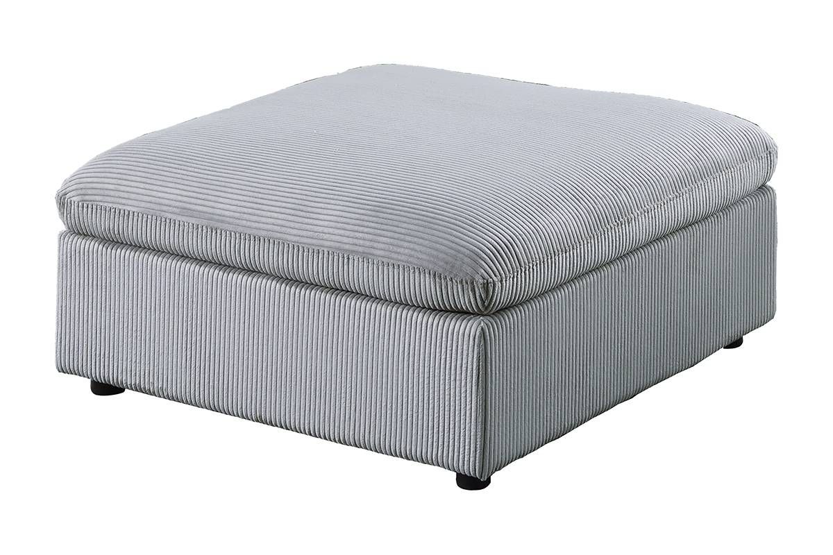 Verdal Light Grey Corduroy Ottoman