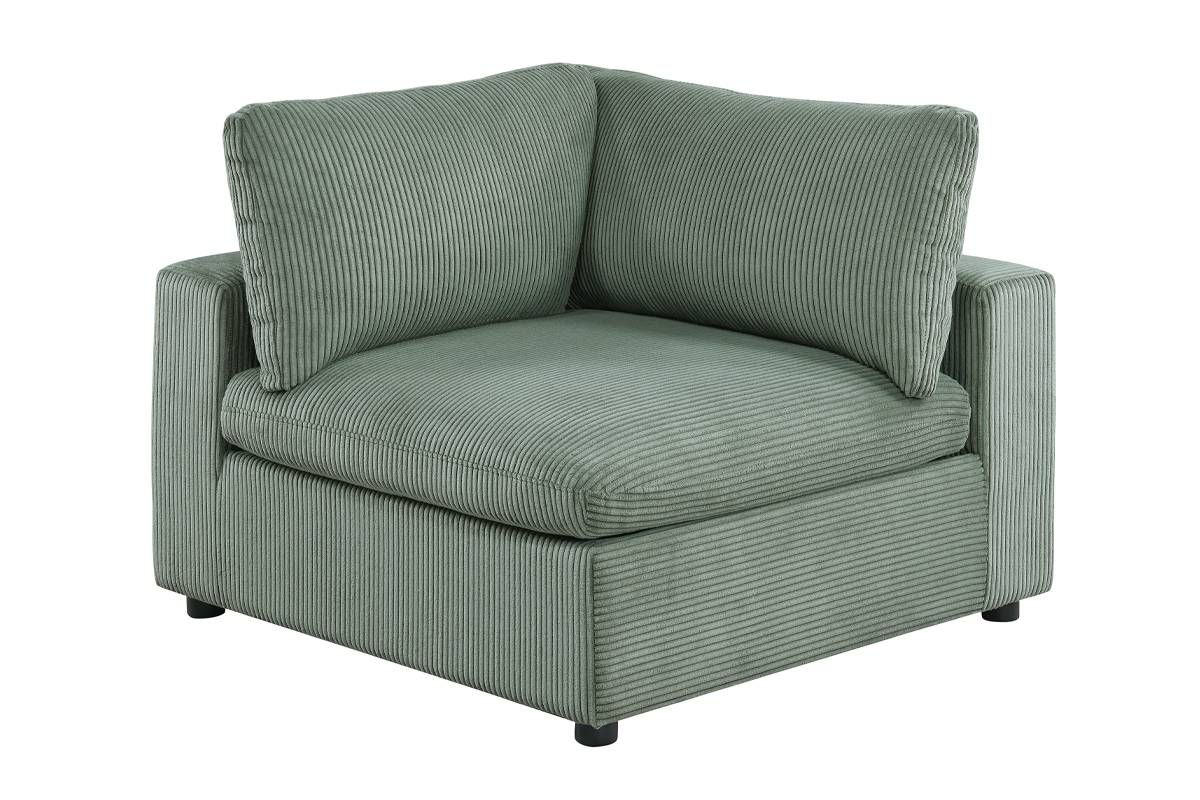 Verdal Sage Corduroy Corner Chair