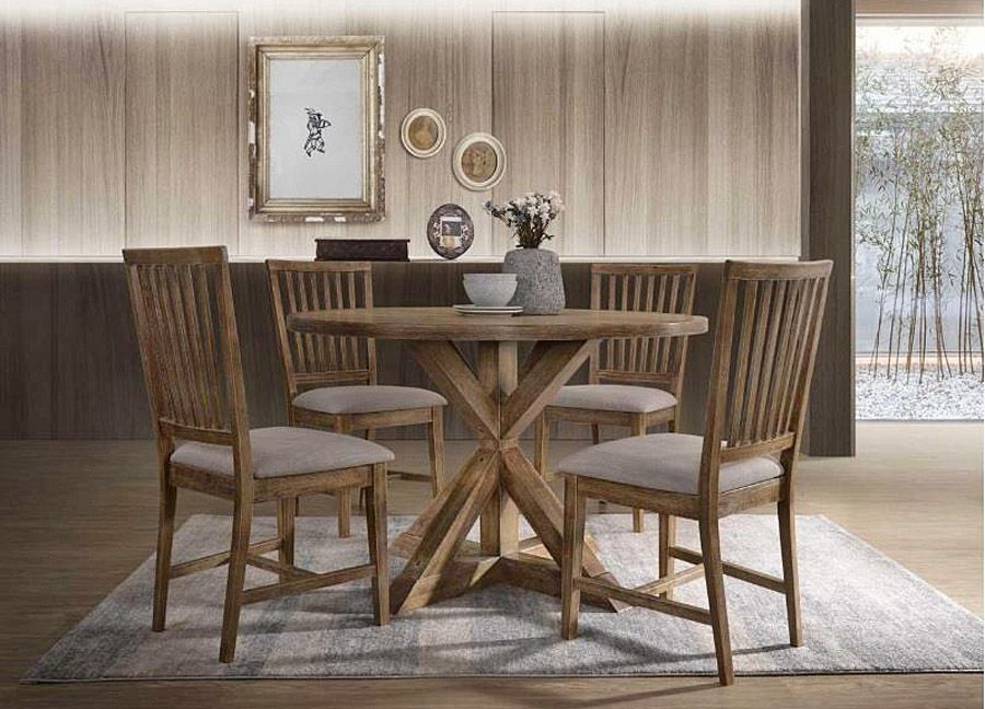 Verdugo Rustic Finish Round Table Set