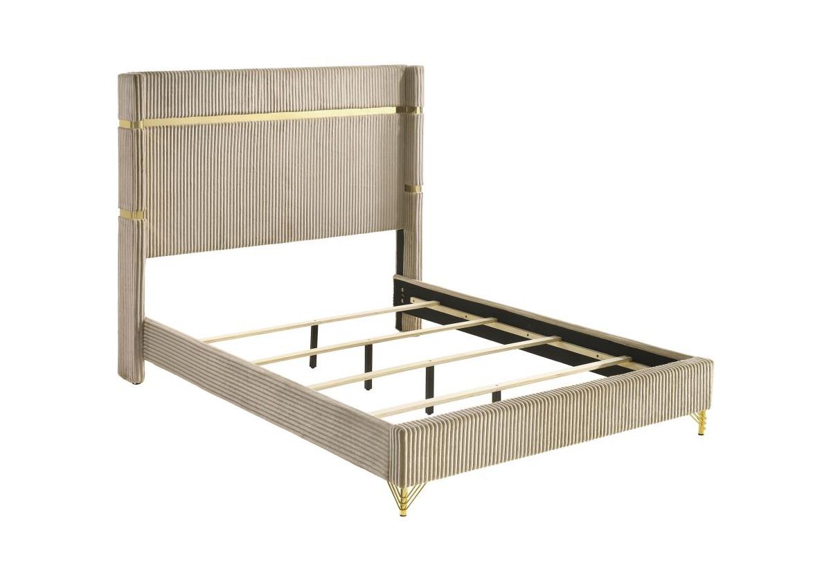 Vernal Modern Bed With Gold Accents