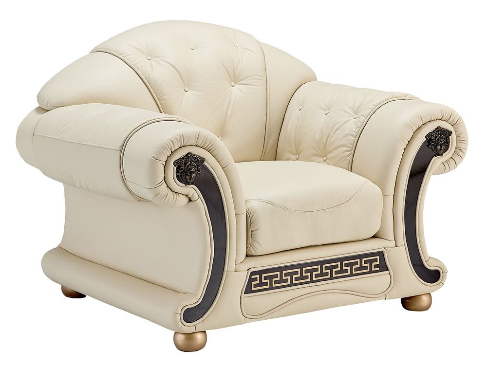 Noci Beige Italian Leather Chair