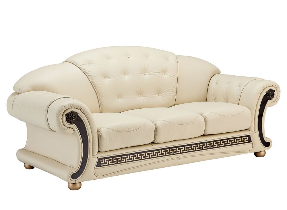 Noci Beige Italian Leather Sofa