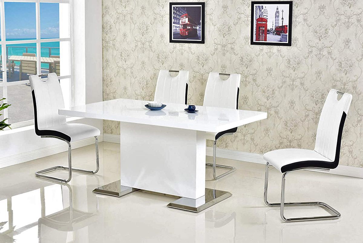 Vicente Modern Dining Table White Lacquer