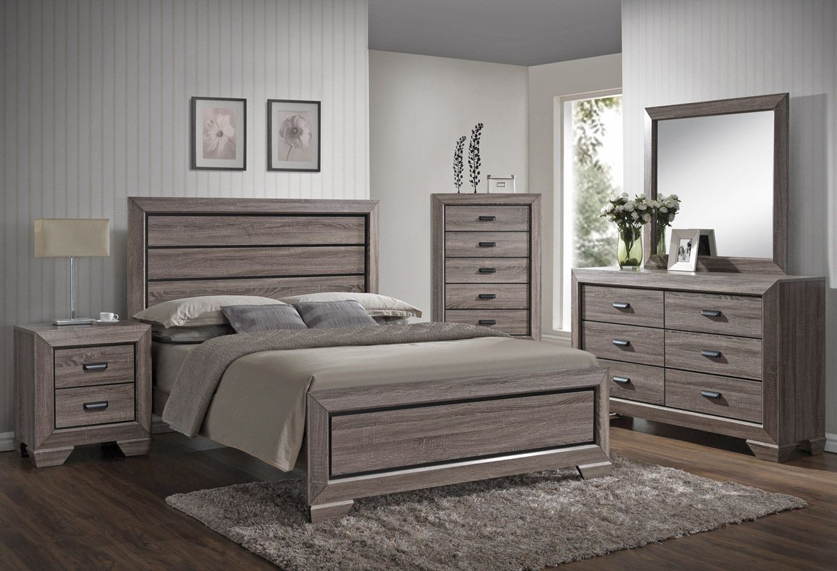 Vincent Rustic Grey Finish Bed Collection