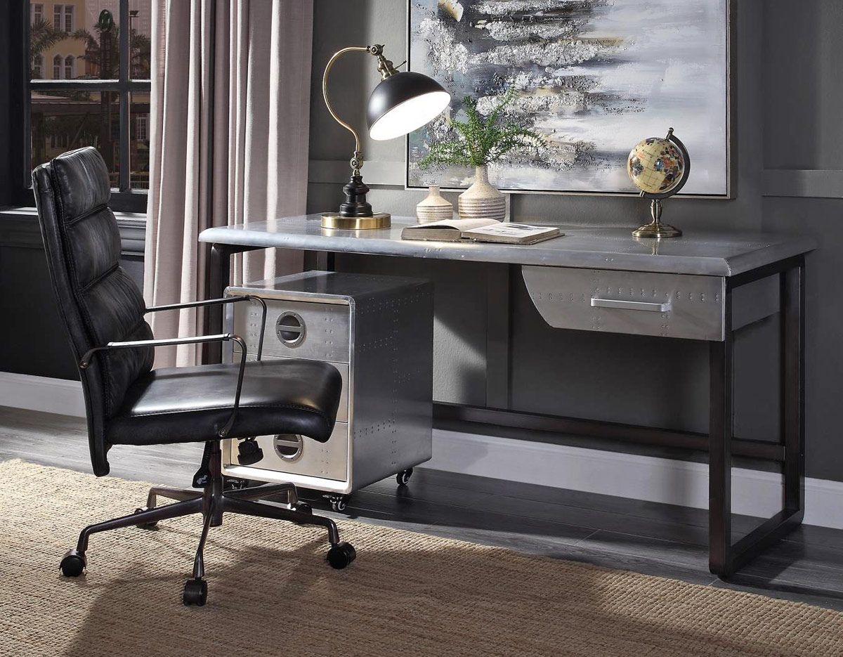 Vincenzo Aluminum Industrial Office Desk