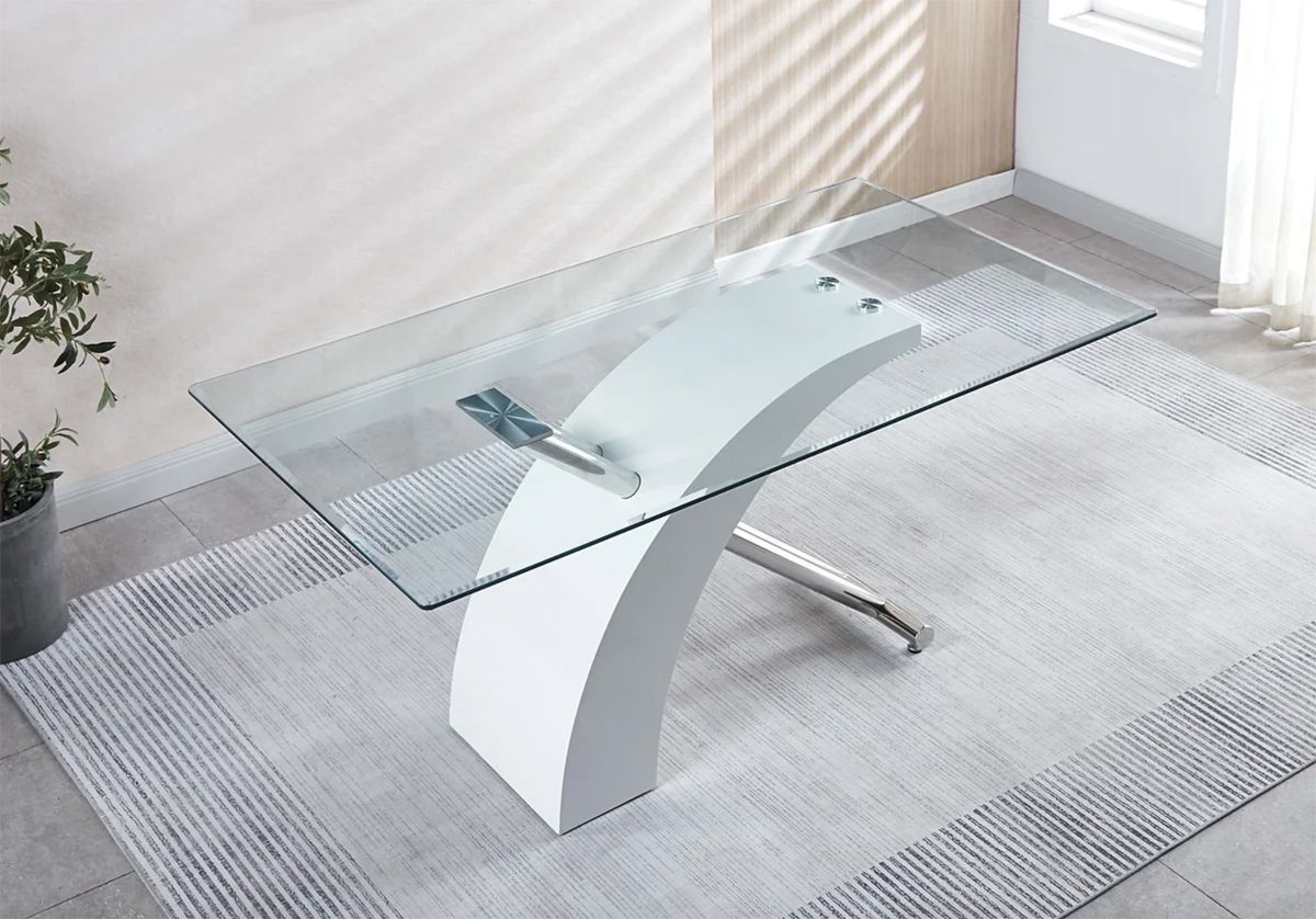 Vion White Lacquer Dining Table