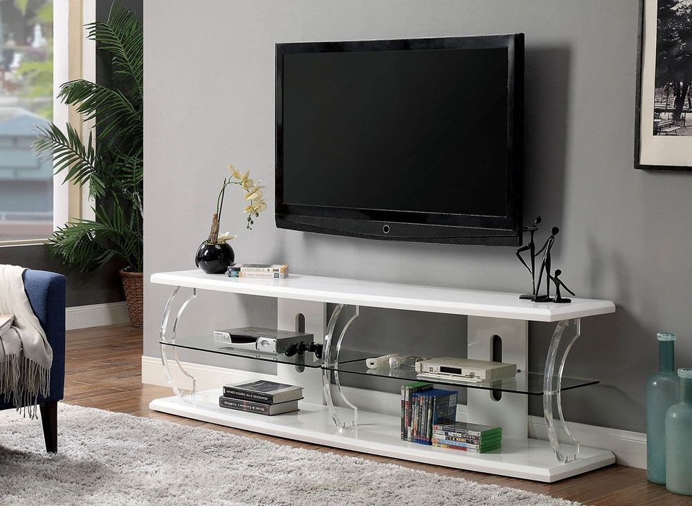 Viper Modern White Lacquer TV Stand