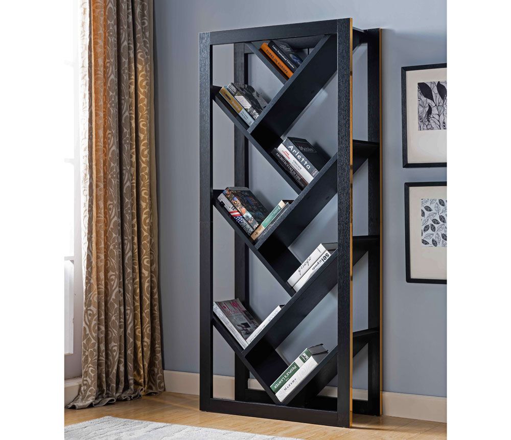 Volna Black Finish Bookcase