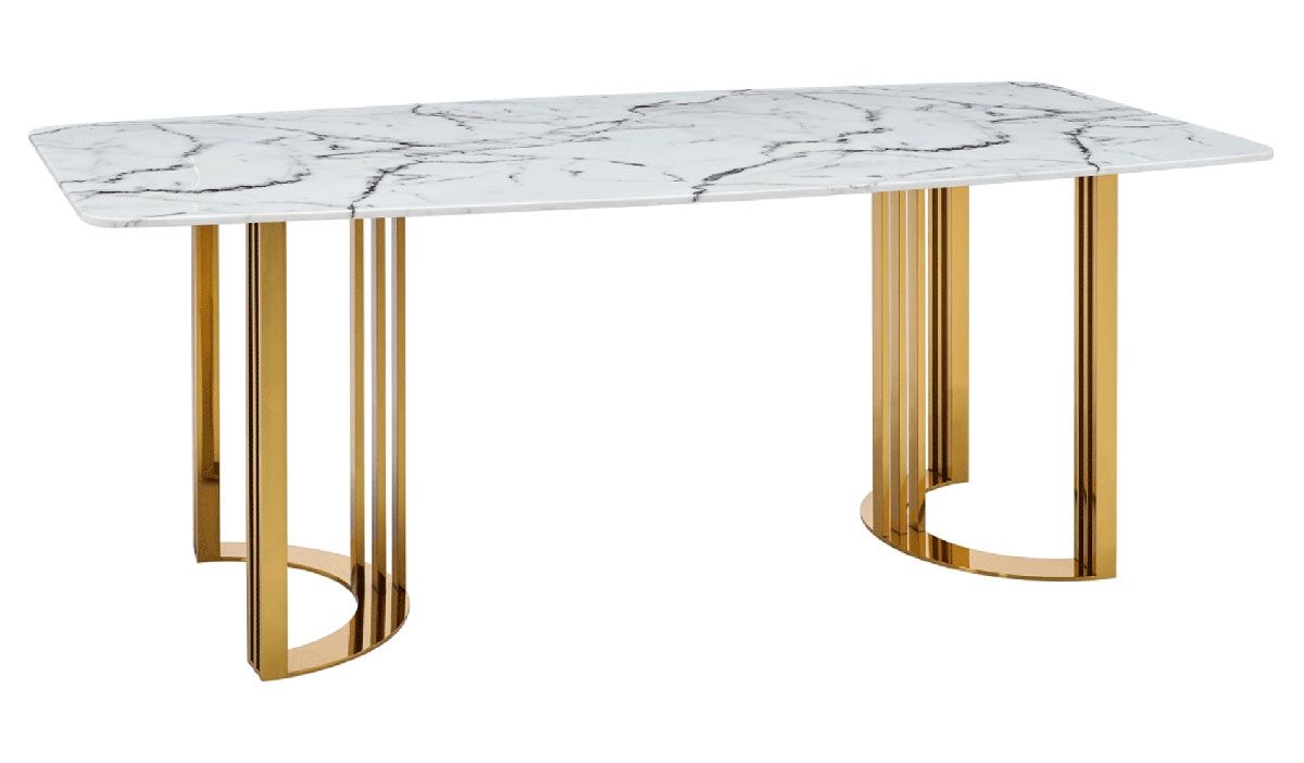 Vonnie Marble Top Dining Table,Vonnie Dining Table,Vonnie Console Table,Vonnie Marble Top Dining Table Gold Base