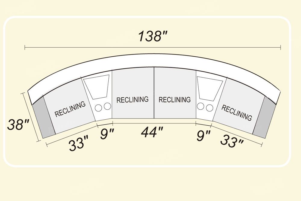 Wales Theater Recliner Sectional Dimentions