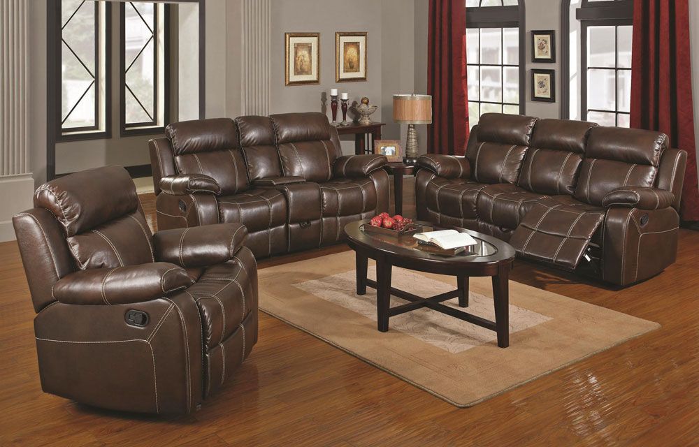 Walter Brown Leather Recliner Sofa