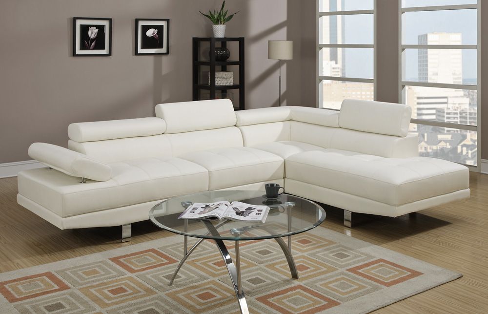 Warren Leather Modern Sectional Sofa