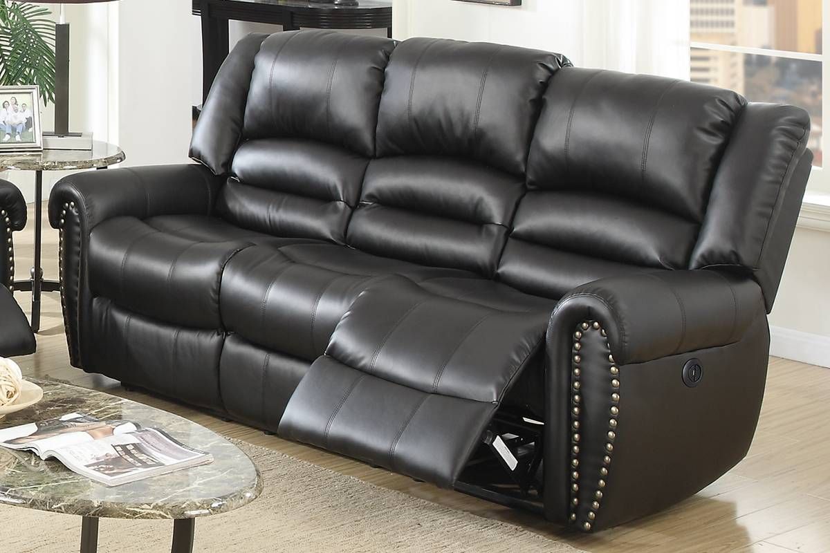 Waterloo Power Recliner Sofa Black Leather