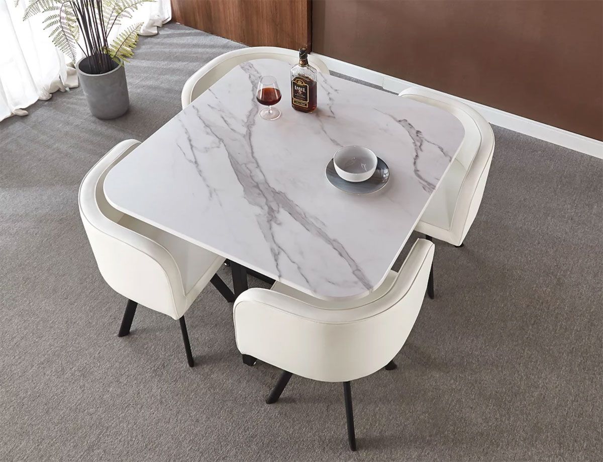 Watt Dining Table With White Chairs