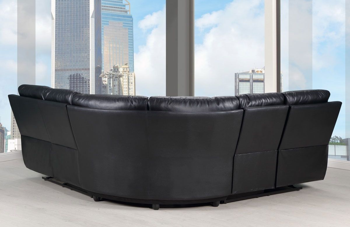 Waylon Sectional Back Side,Waylon Recliner Sectional,Waylon Recliner Sectional Black Leather