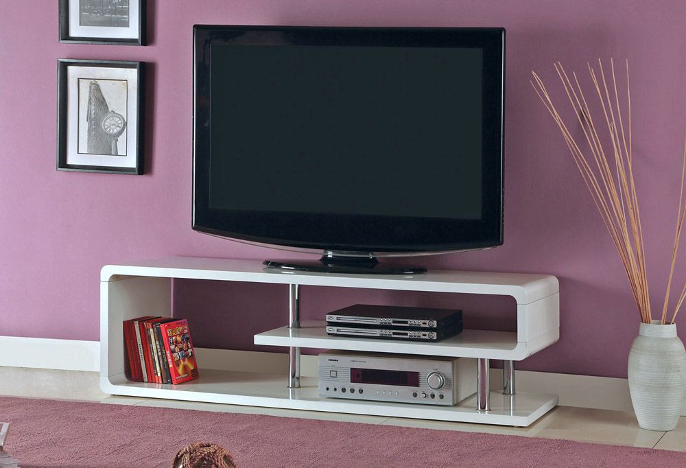 Amsdam White Lacquer Modern TV Stand