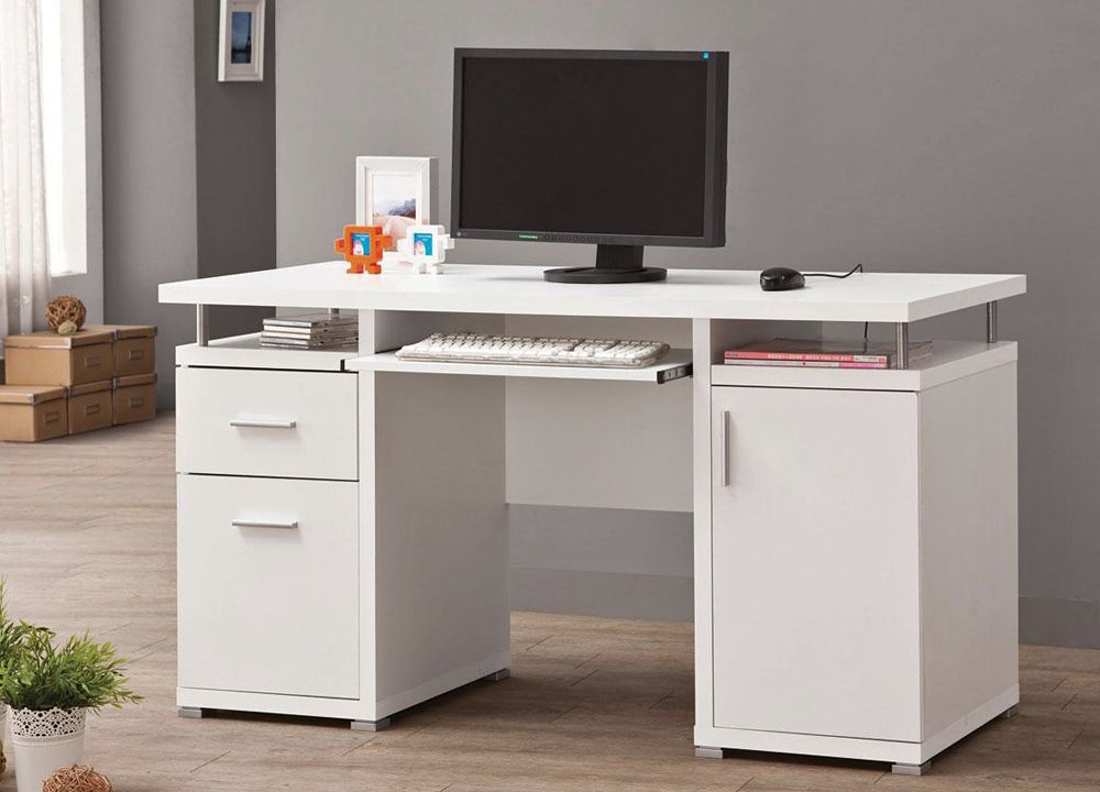 Bongo White Contemporary Office Desk