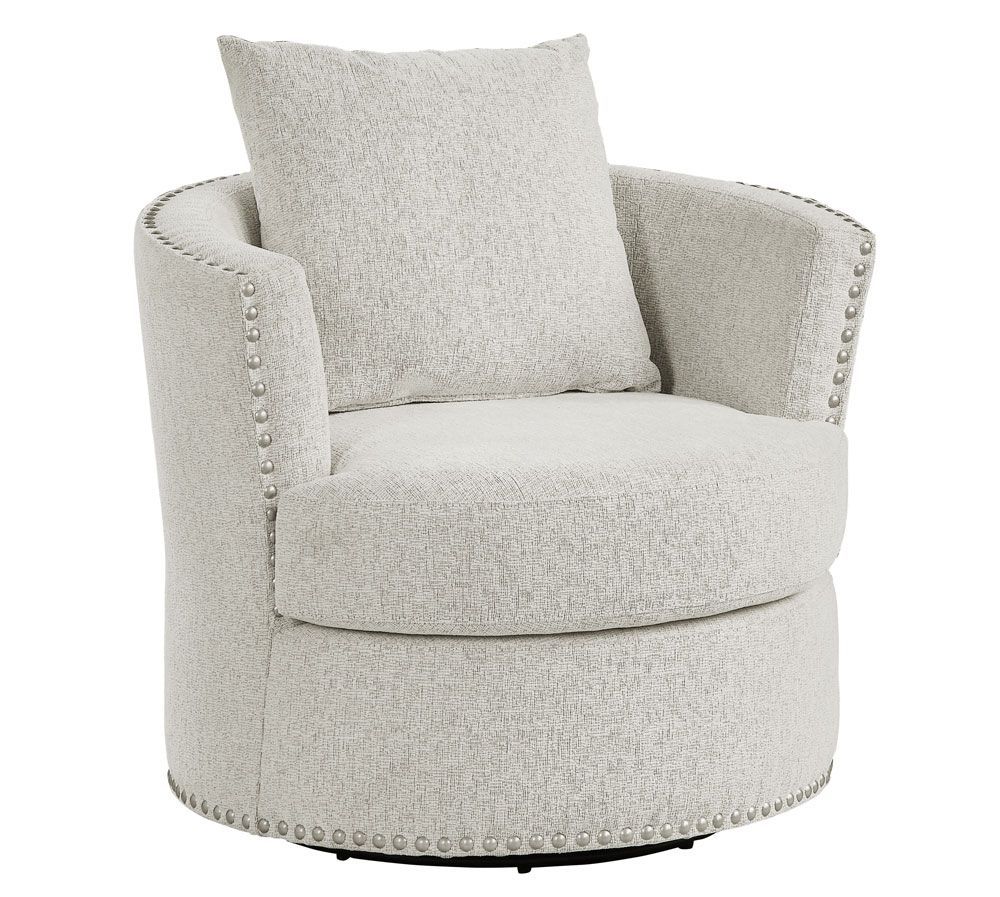 Willex Beige Chenille Swivel Chair