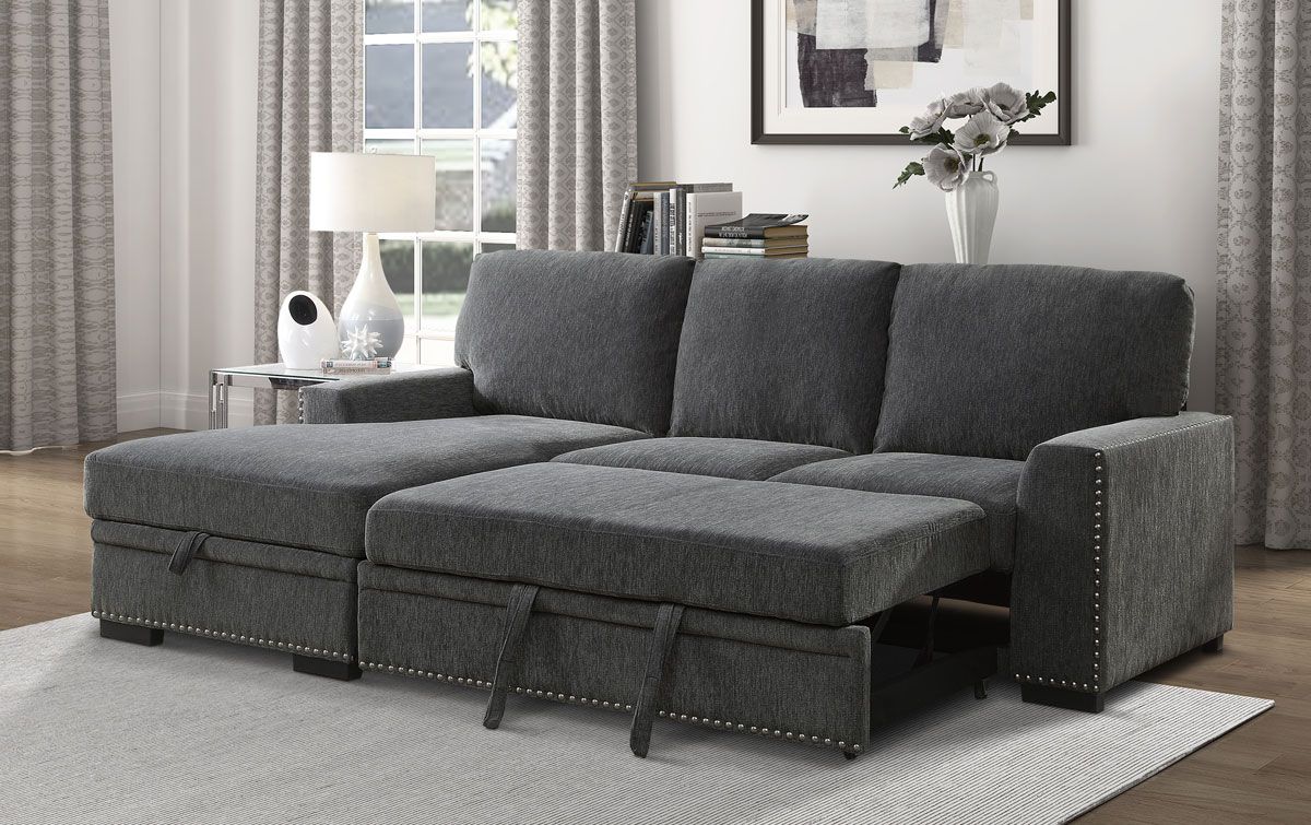 Willex Charcoal Sectional Sleeper