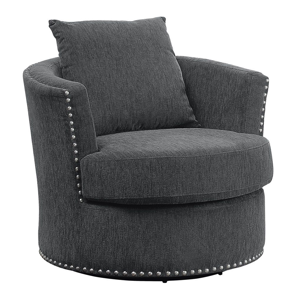 Willex Charcoal Chenille Swivel Chair