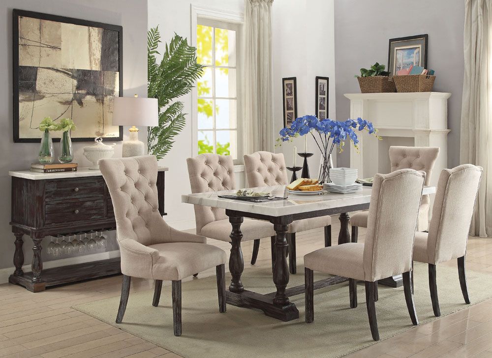 Wilma Marble Top Dining Table Set