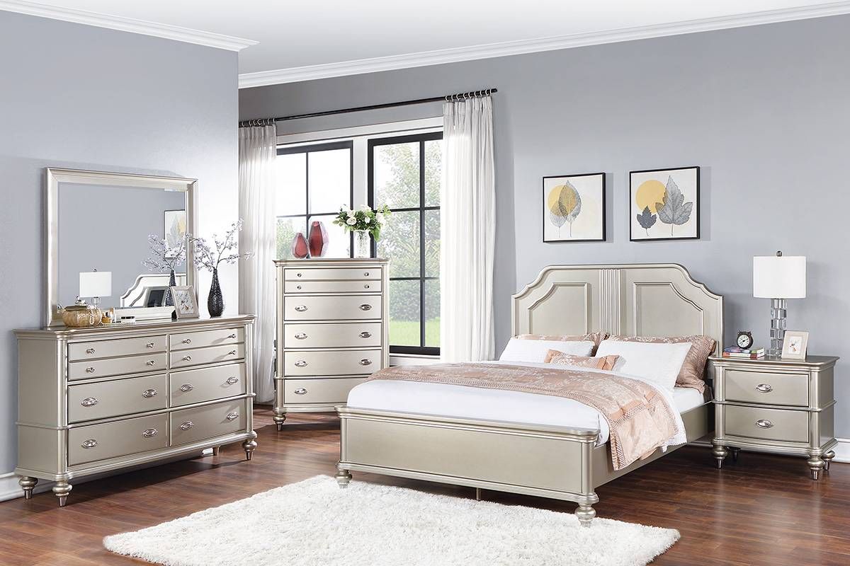 Winsor Silver Finish Bedroom Set