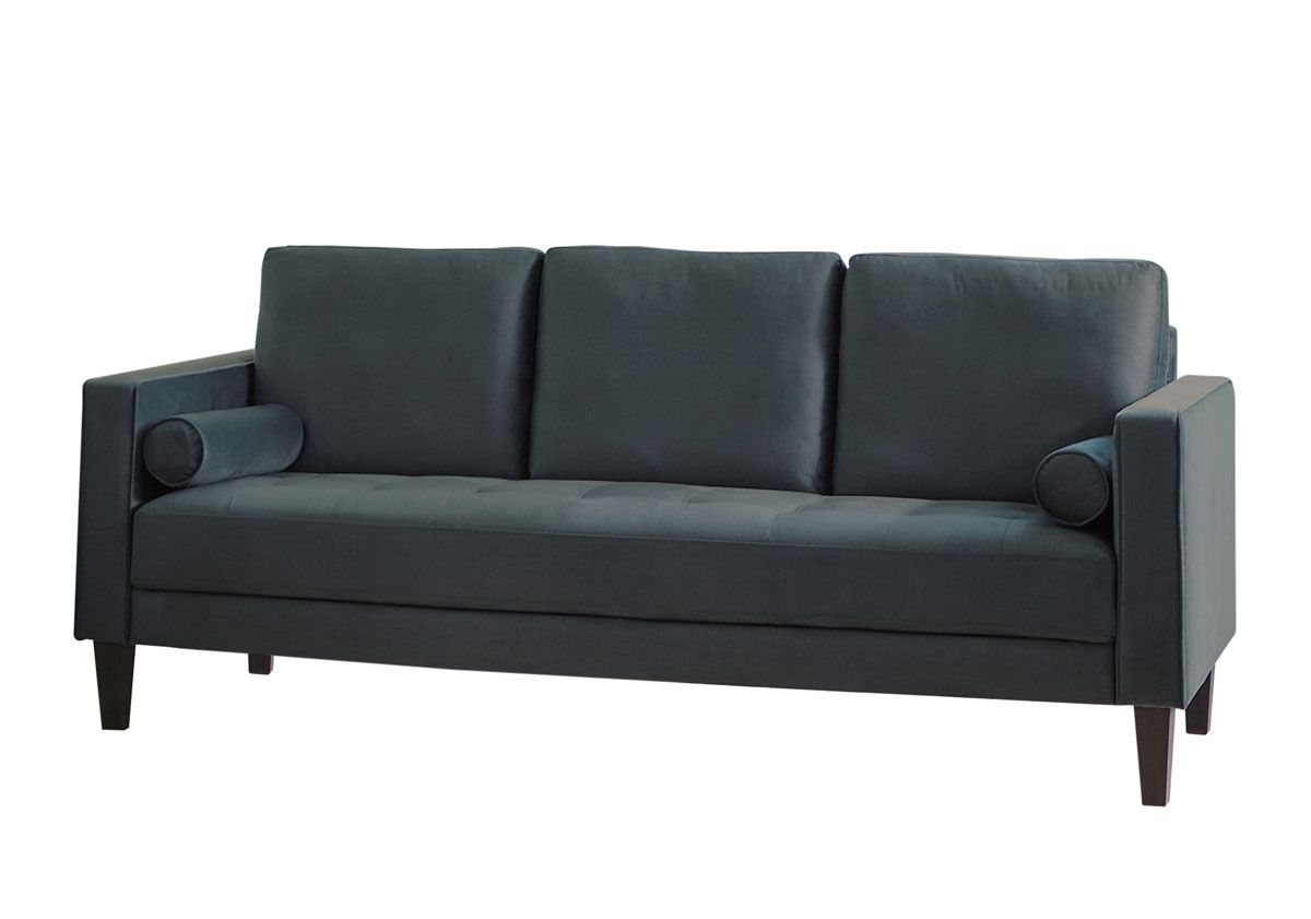 Woller Dark Teal Velvet Couch