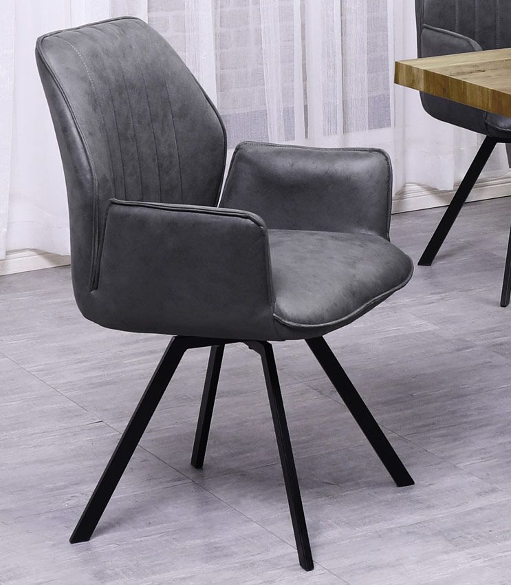 Woodmoor Grey Leather Chair