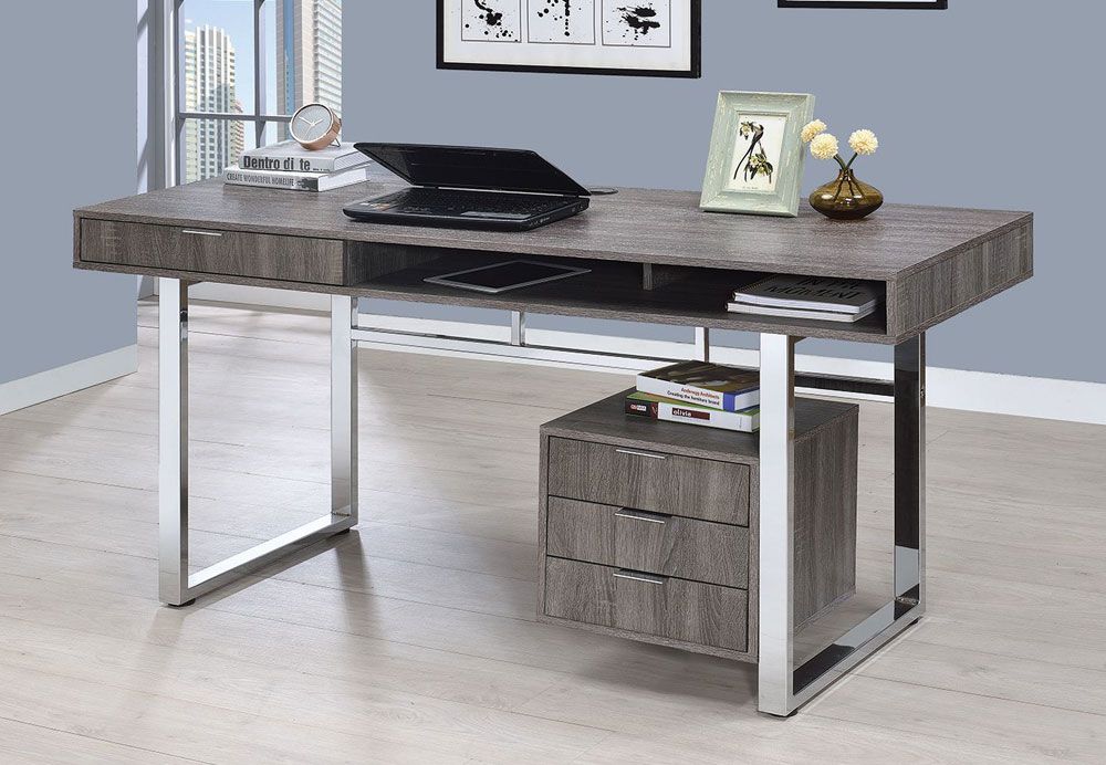 Worcher Rustic Grey Home Office Desk