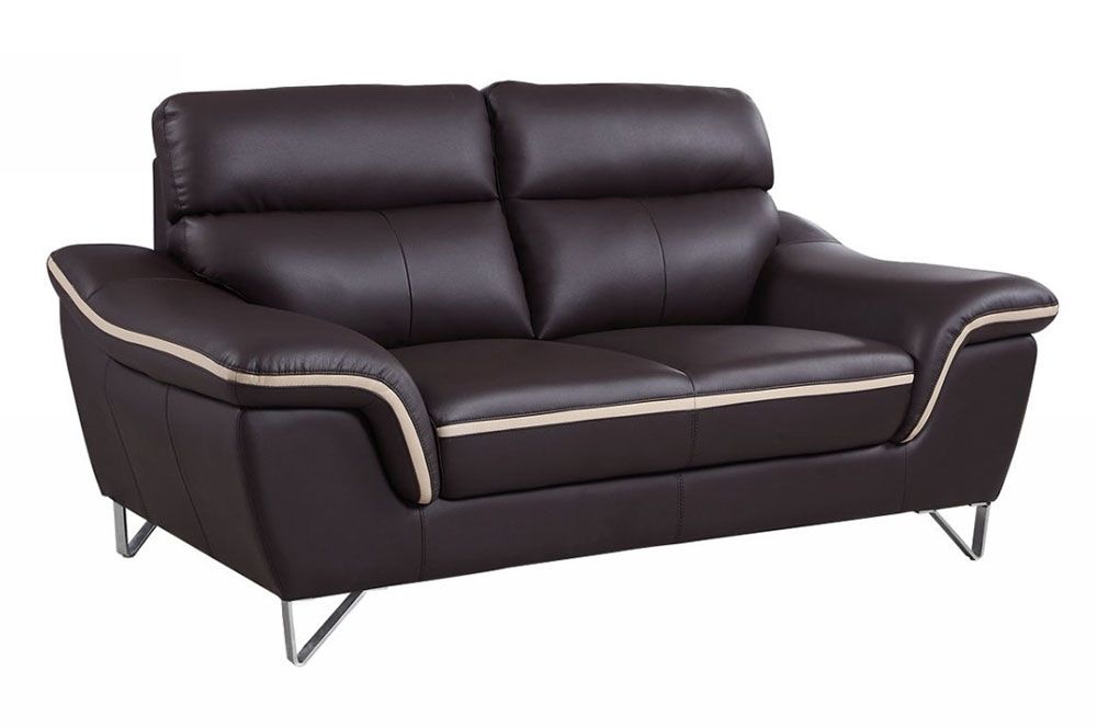 Wraith Dark Brown Leather Love Seat