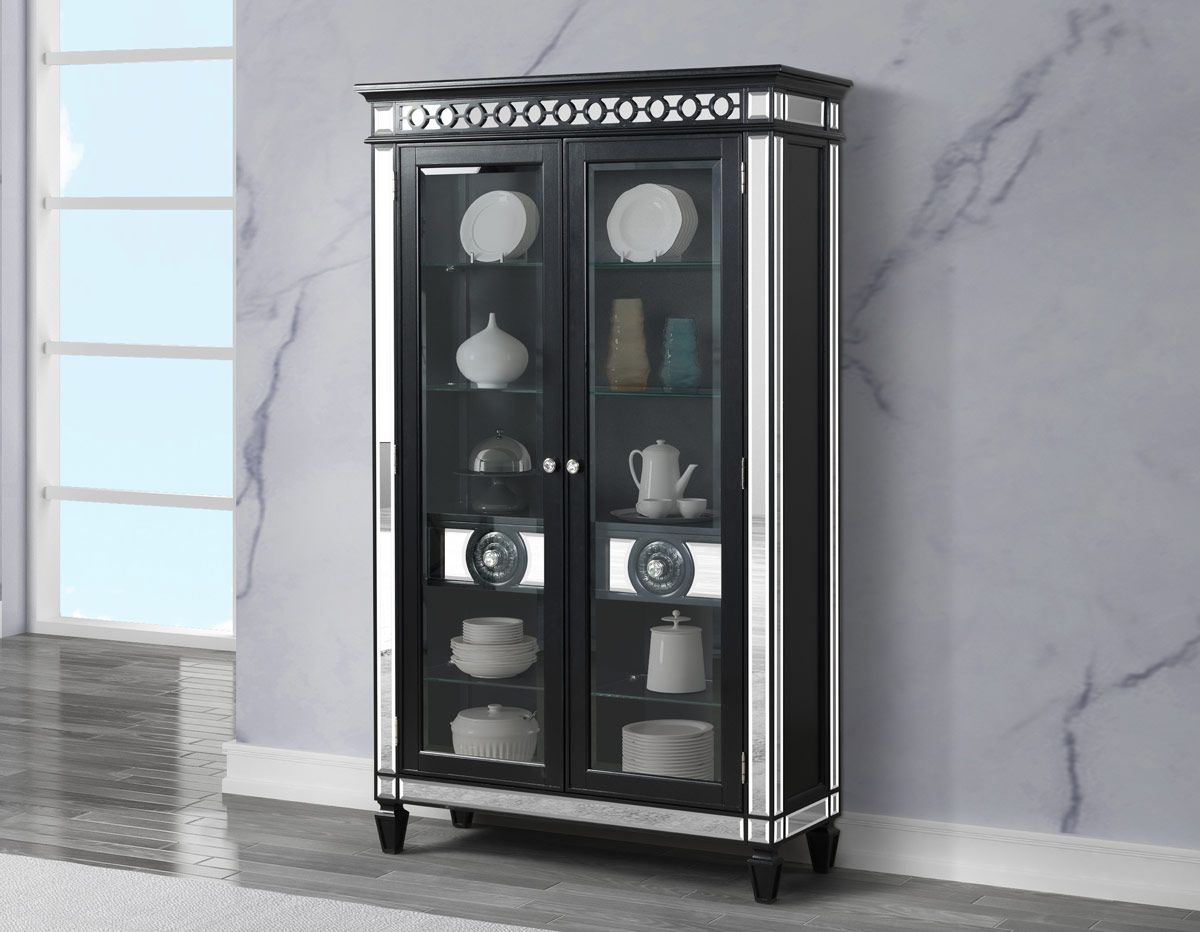 Wrentham Black Finish Mirrored Curio