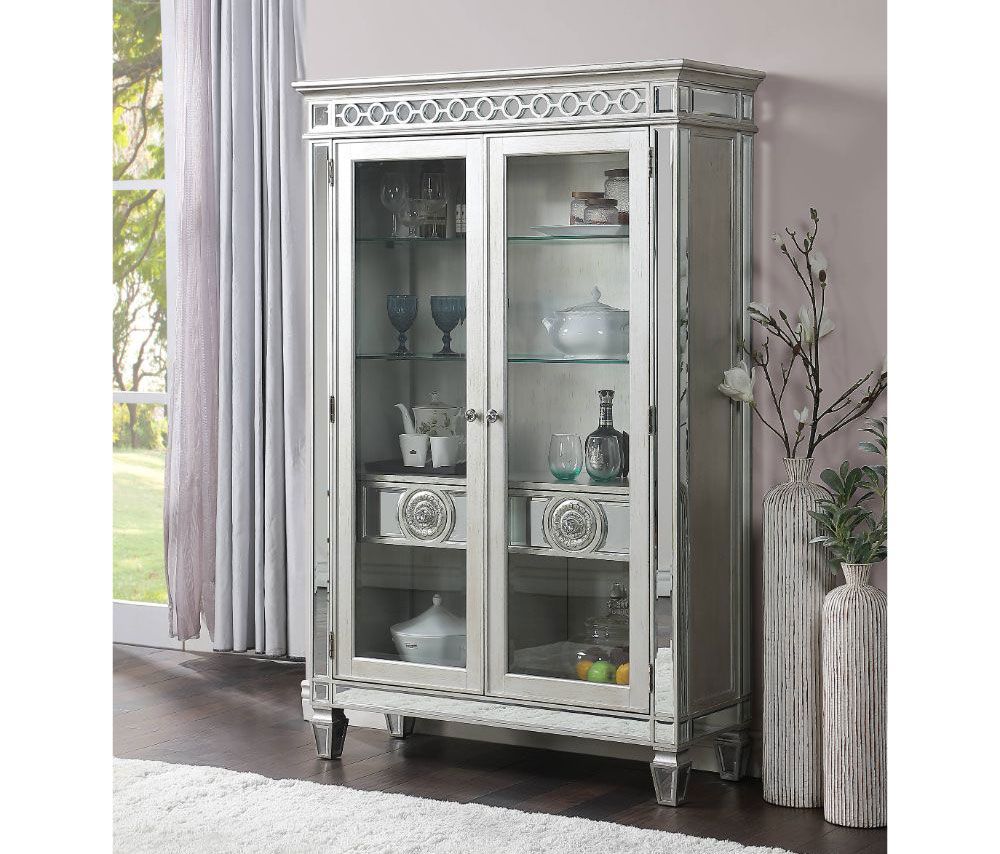 Wrentham Mirrored Curio Silver Finish