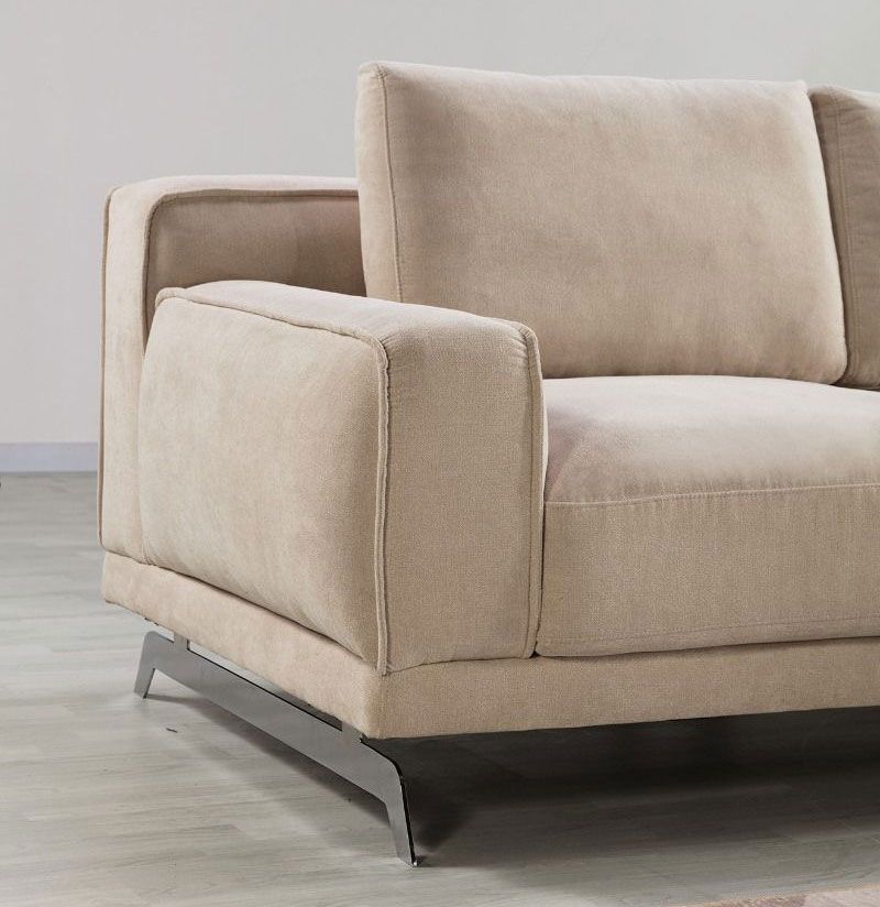 Xander Beige Fabric Sectional Arm