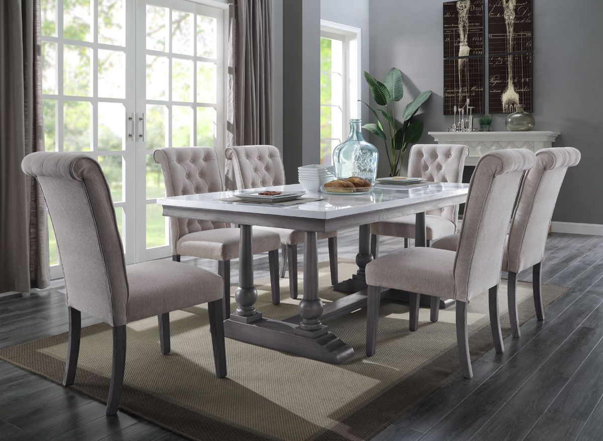 Yari Marble Top Dining Table Set