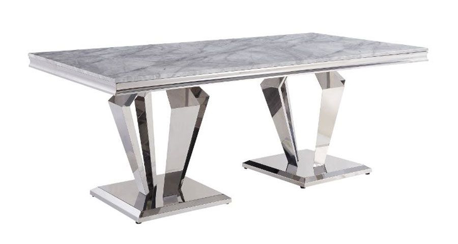 Yotam Grey Marble Top Dining Table