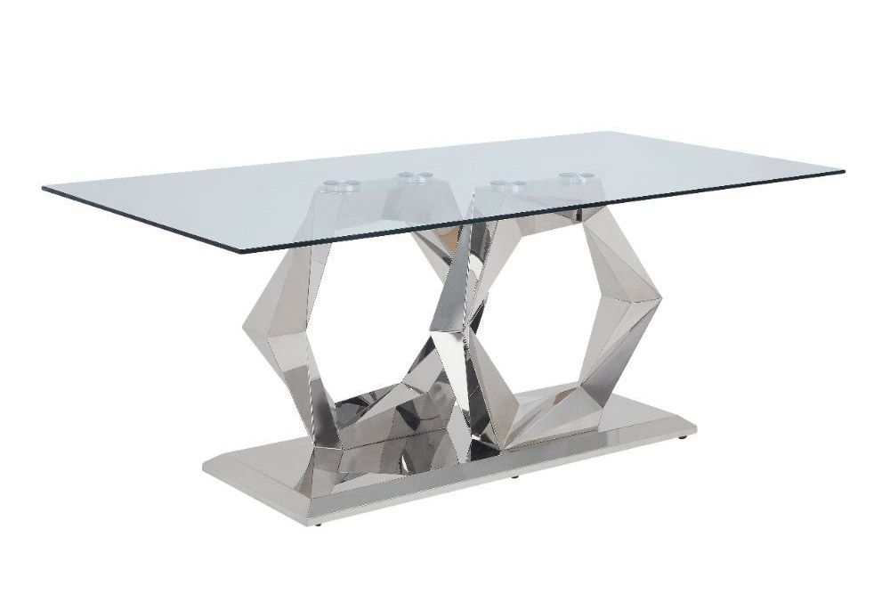 Zeba Modern Glass Top Dining Table