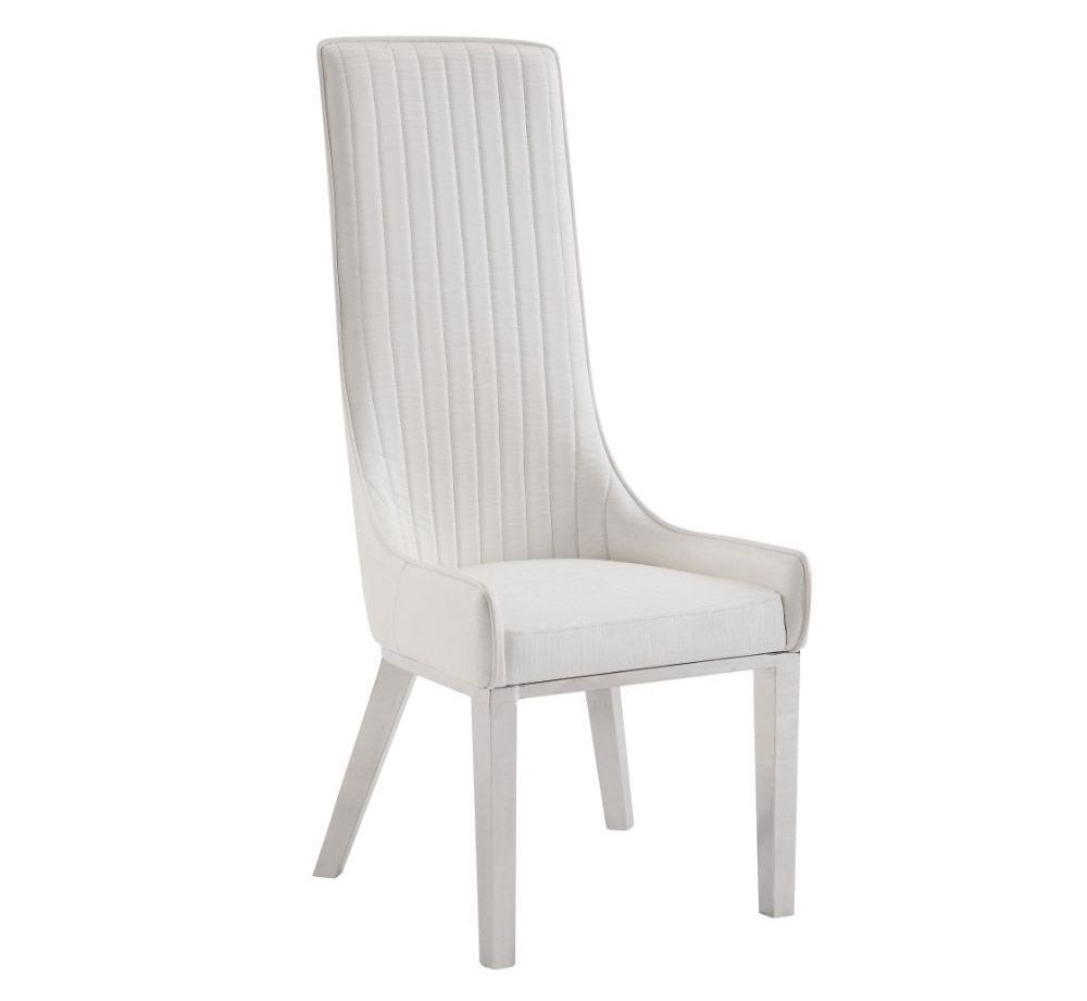 Zeba White Leather Chair