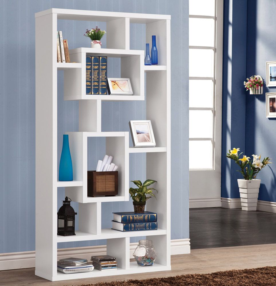 Zela White Finish Modern Bookcase