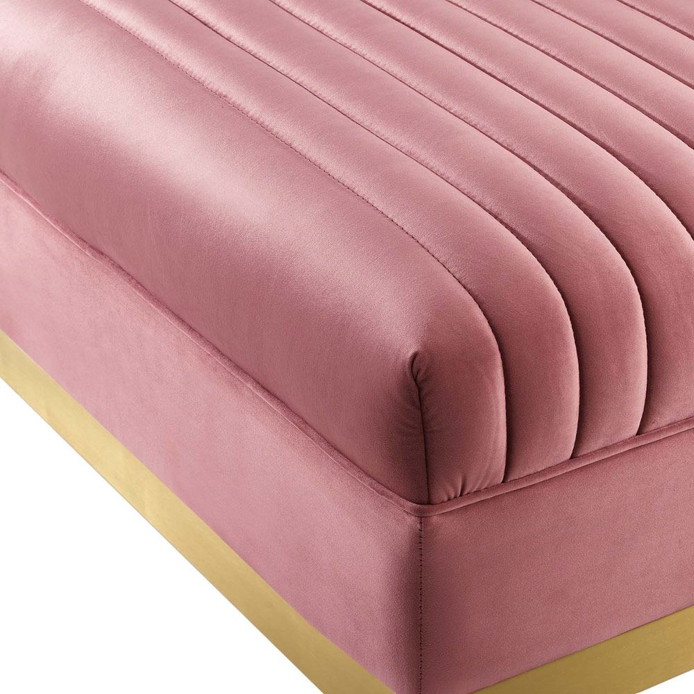 Zenfira Pink Velvet Sectional Seat