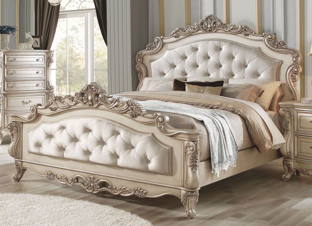 Zenna Crystal Tufted Fabric Padded Bed