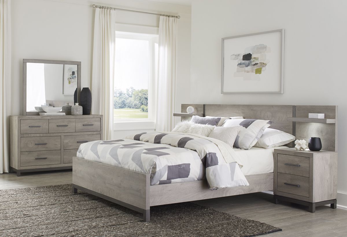 Zepur Rustic Grey Finish Bedroom Set