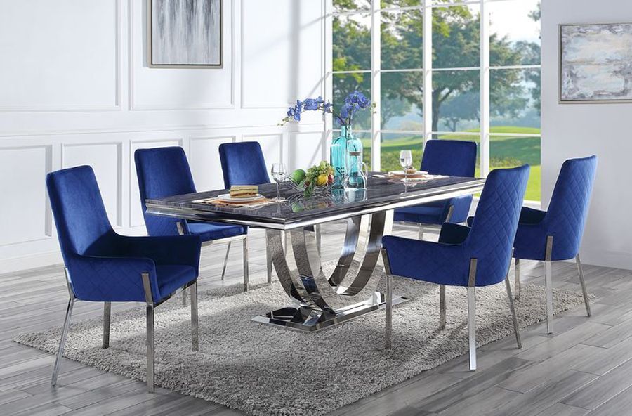 Zeta Marble Top Modern Dining Table