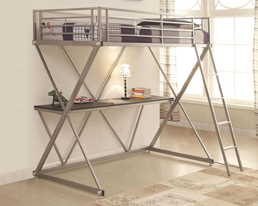 Zevon Twin Size Loft Bed Workstation