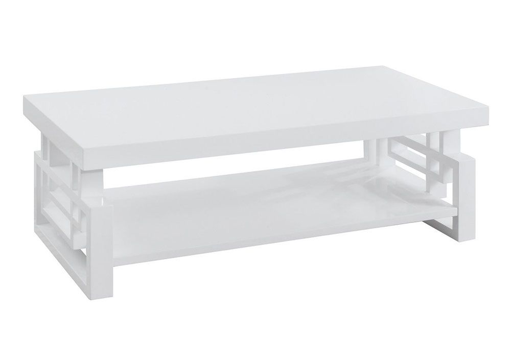 Zircon White Finish Coffee Table,Zircon Sofa Table With Drawers,Zircon Modern Coffee Table White Finish