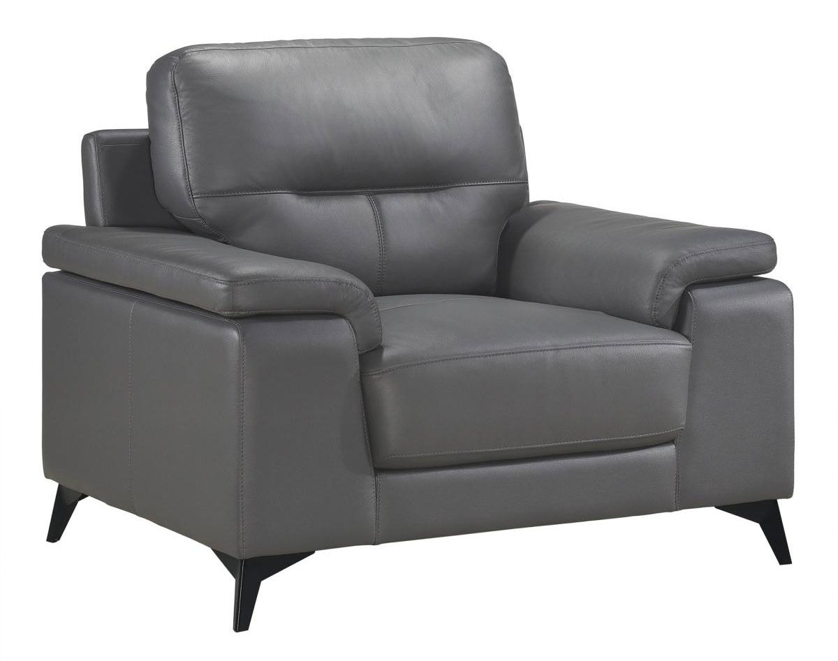 Zoso Dark Grey Leather Chair