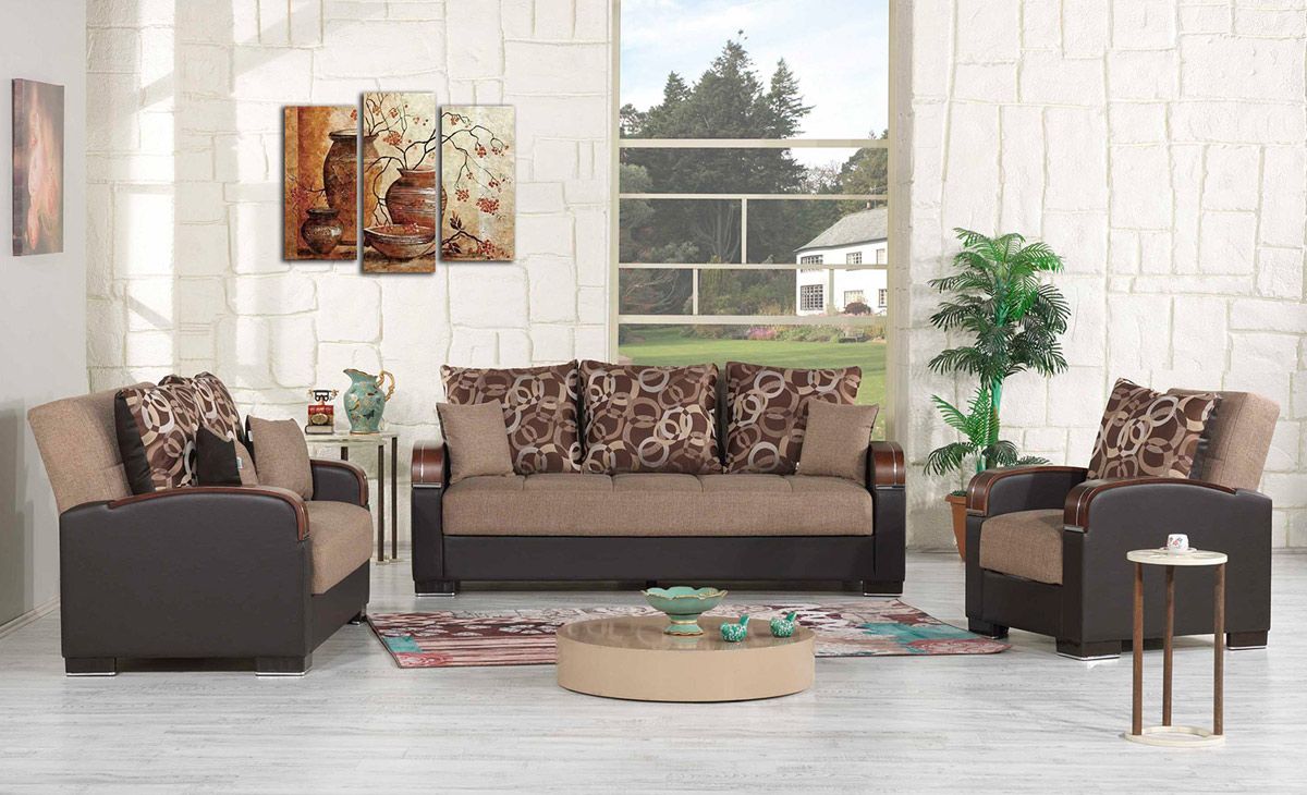 Zoya Sofa Bed Collection Brown Chenille