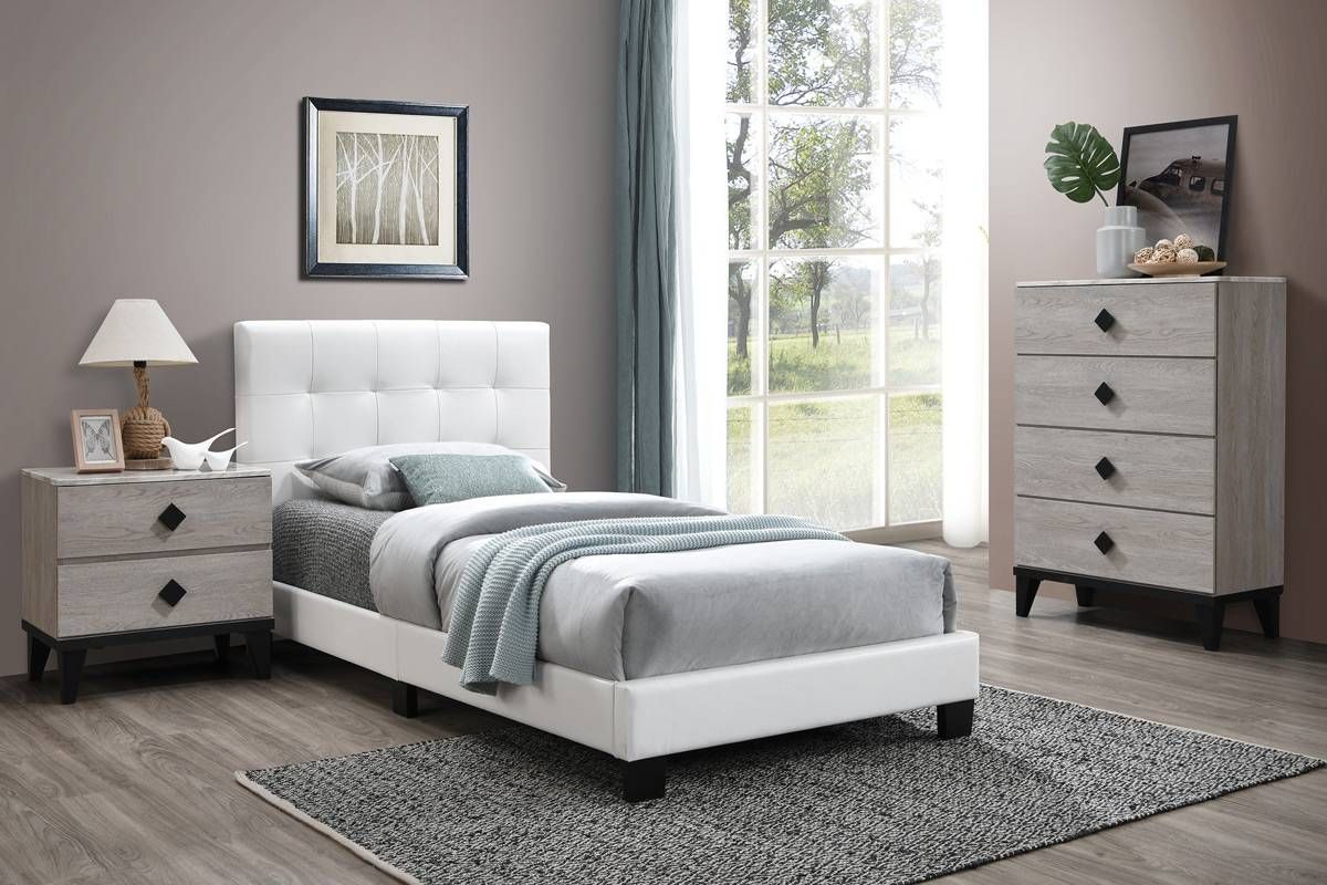 Zuma White Leather Youth Bed